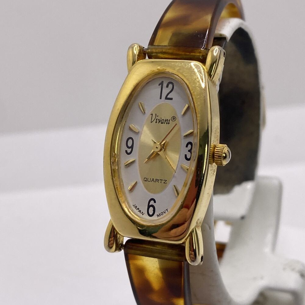 Vivani Womens Tortoise Shell Watch Works New Battery